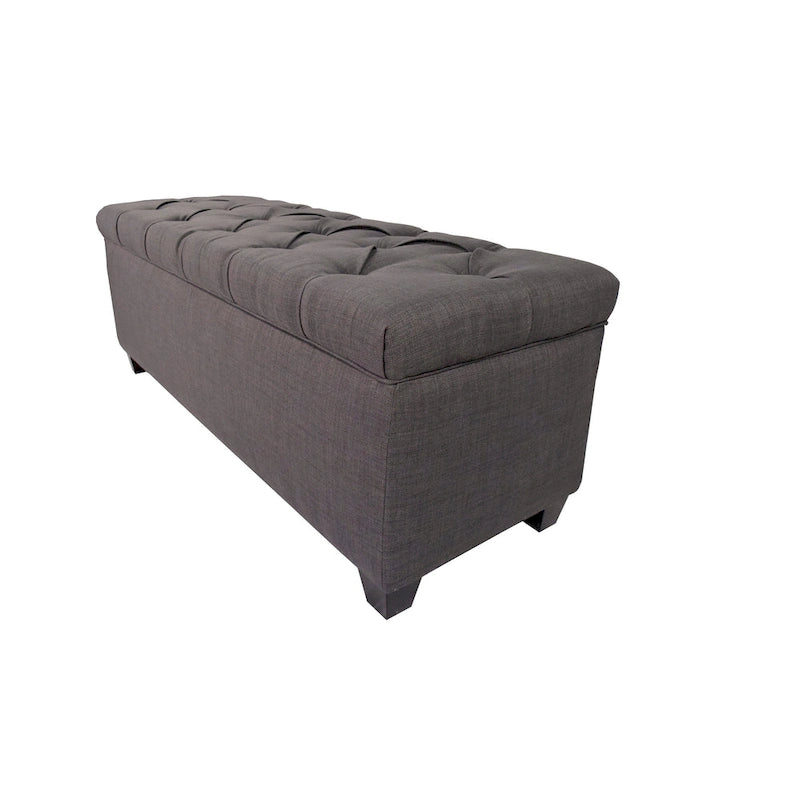 Sole Secret Diamond-tufted Linen Storage Bench