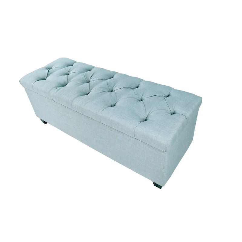 Sole Secret Diamond-tufted Linen Storage Bench