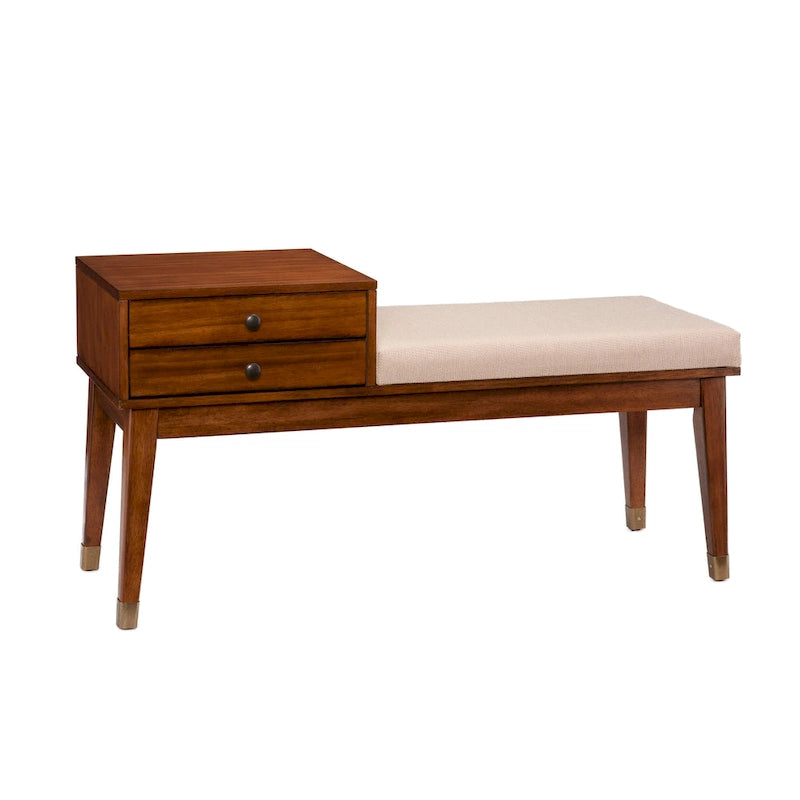 SEI Furniture Morgenstern Midcentury Modern Upholstered Storage Bench