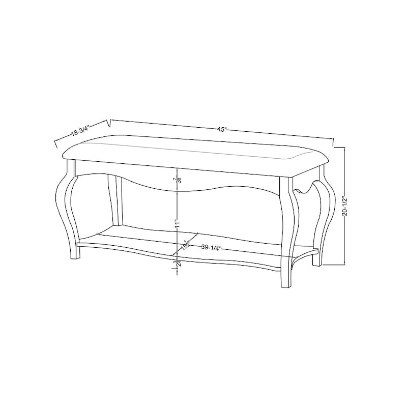 Loss Transitional Oak Faux Leather Accent Bench by Furniture of America