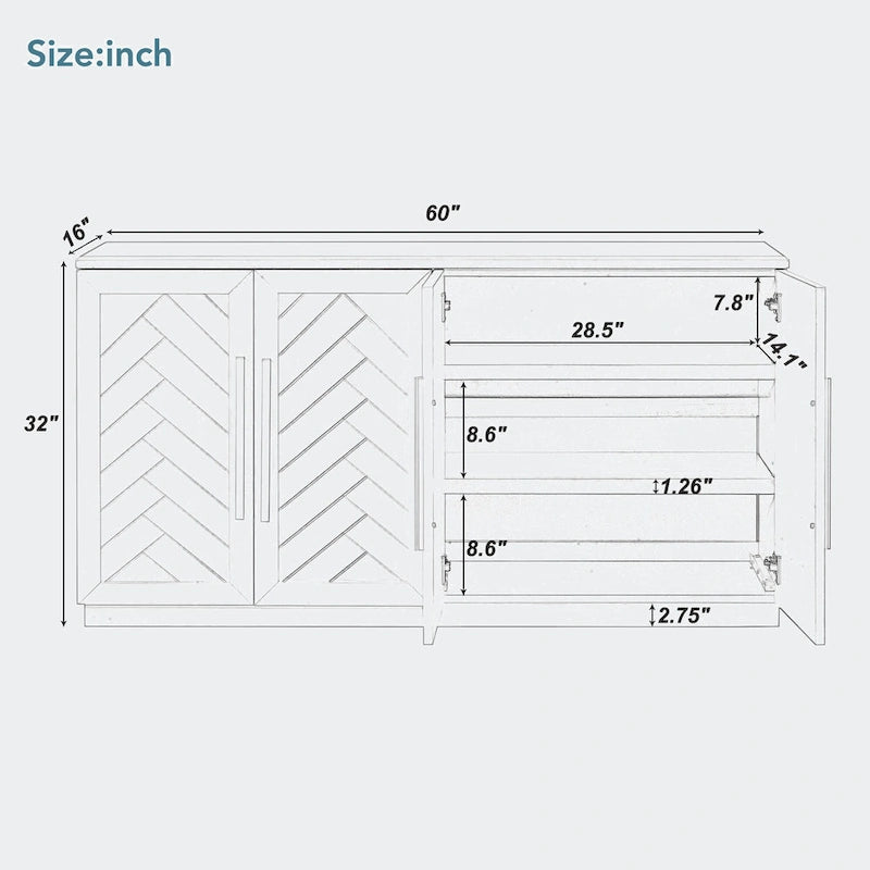 Sideboard with 4 Doors