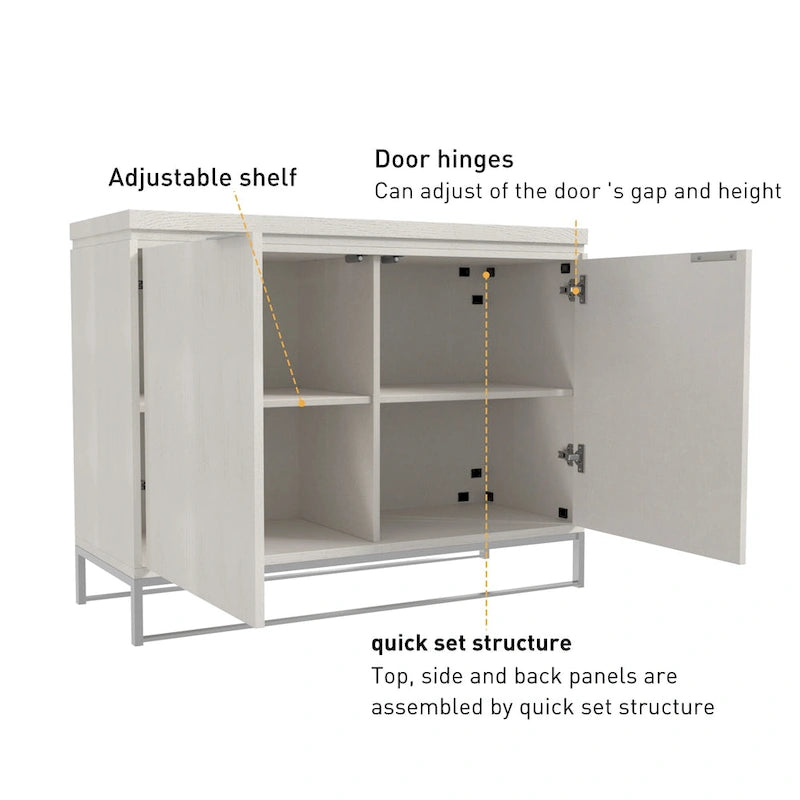 Clihome Furniture Wood 2-Door Accent Cabinet