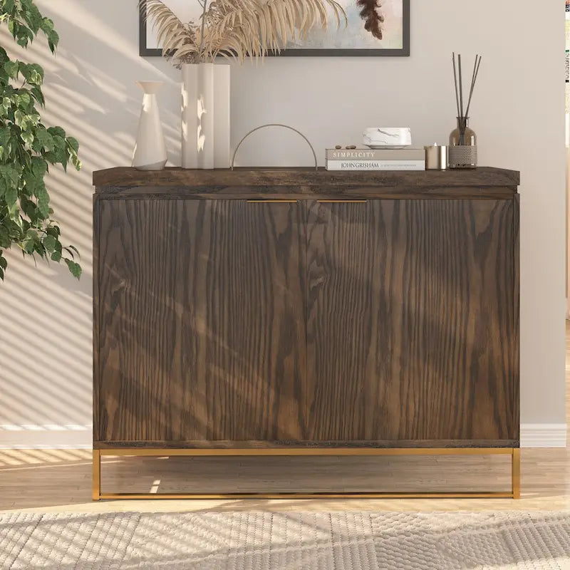 Clihome Furniture Wood 2-Door Accent Cabinet