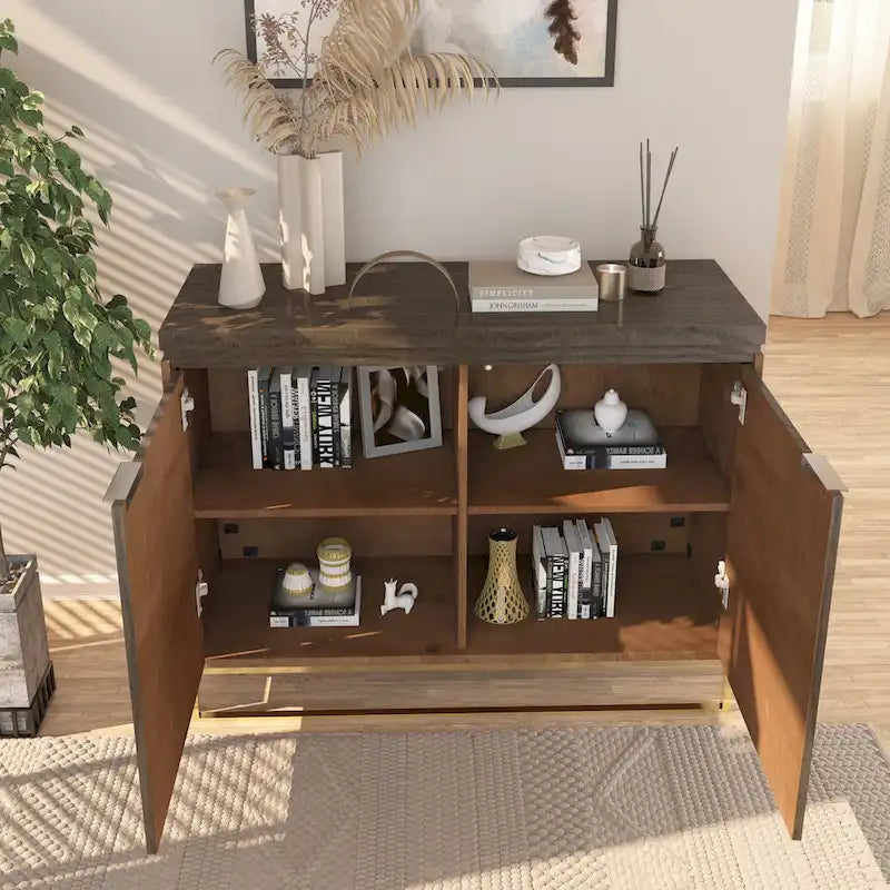 Clihome Furniture Wood 2-Door Accent Cabinet