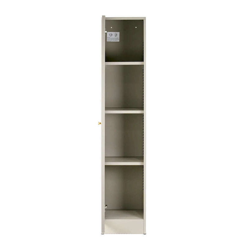 Avila 59-Inch Grey Metal Cabinet with Clear Door