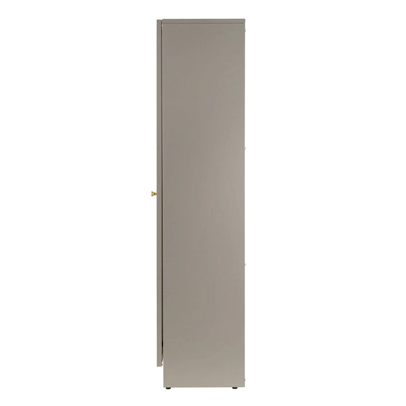Avila 59-Inch Grey Metal Cabinet with Clear Door