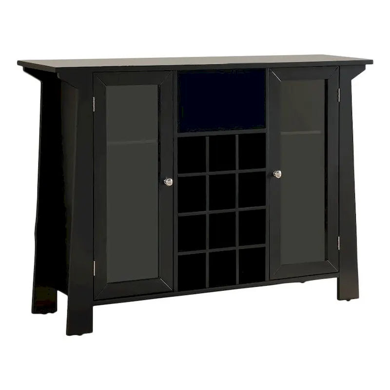 Buffet Bar Cabinet with Wine Storage, Black