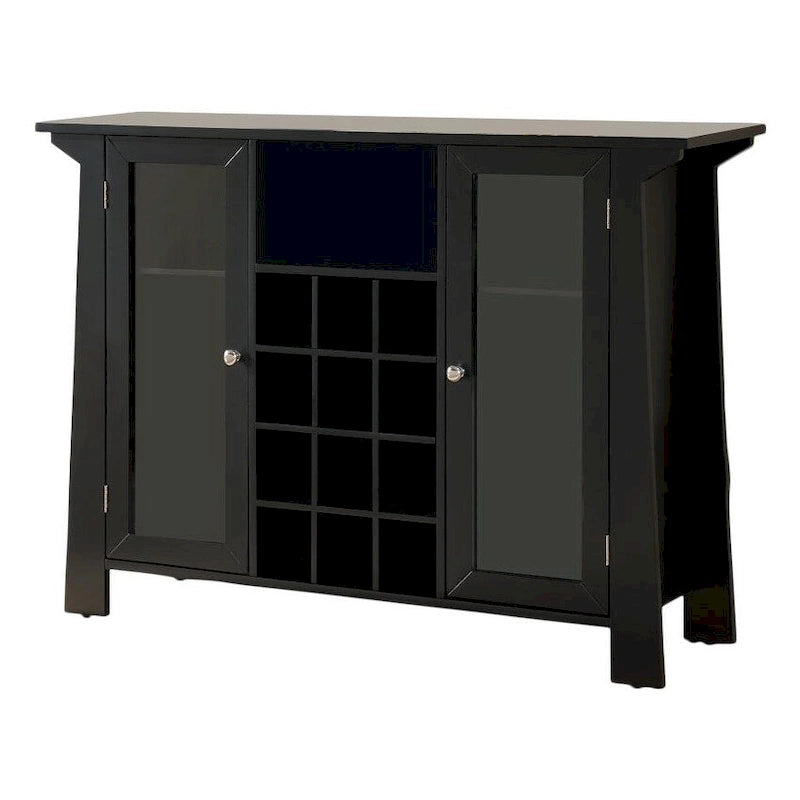 Buffet Bar Cabinet with Wine Storage, Black