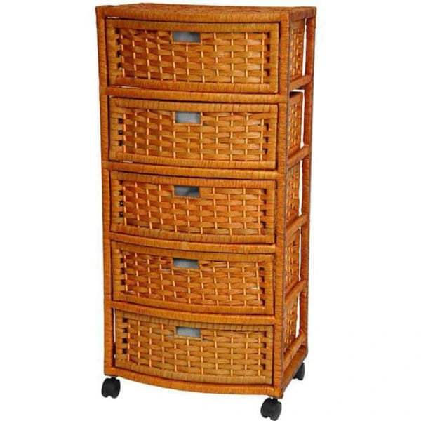 Handmade 37 Natural Fiber Chest of Drawers