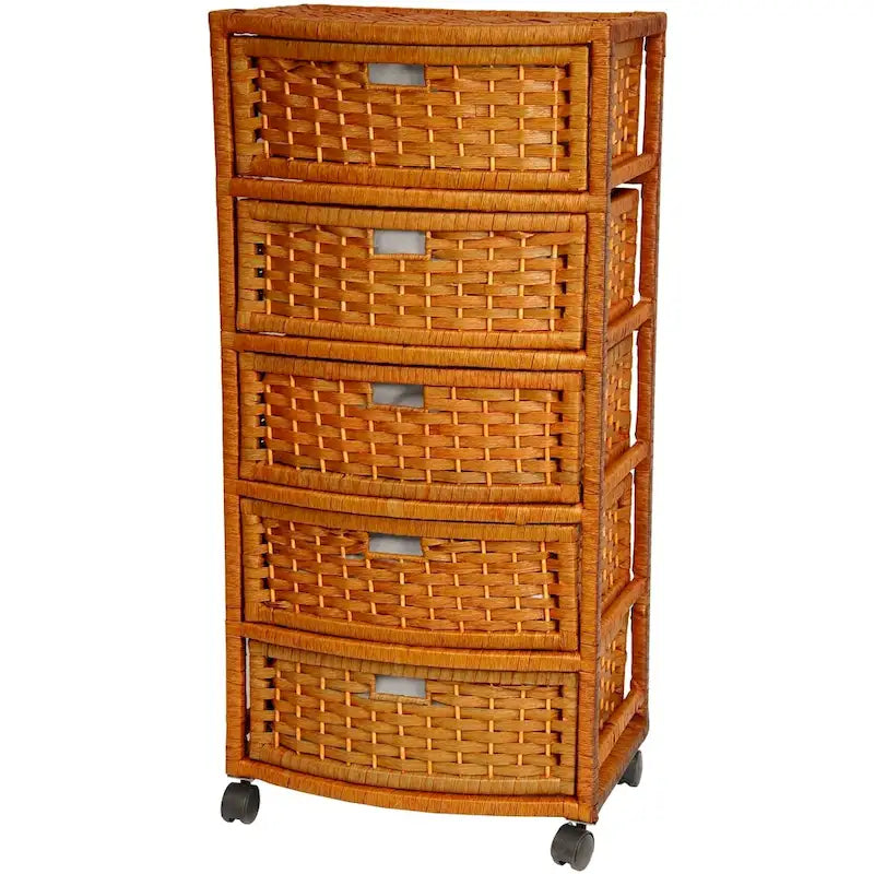 Handmade 37 Natural Fiber Chest of Drawers