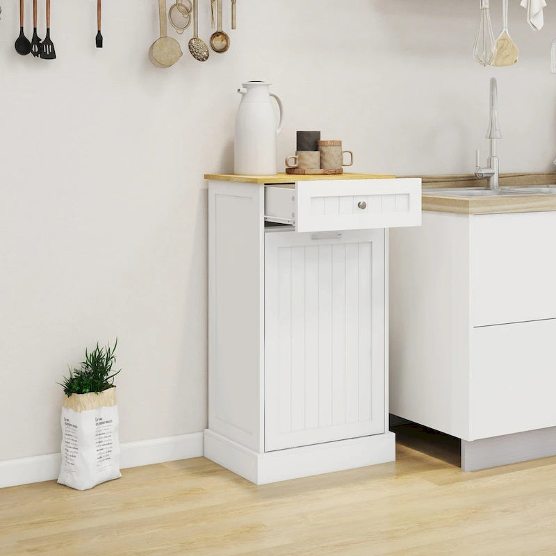 1-Drawer, 1-Compartment Tilt-Out Trash Cabinet - Kitchen Trash Cabinet