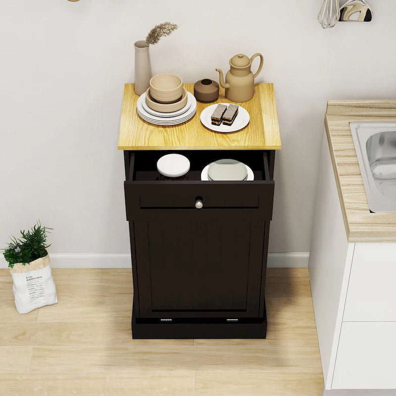 1-Drawer, 1-Compartment Tilt-Out Trash Cabinet - Kitchen Trash Cabinet