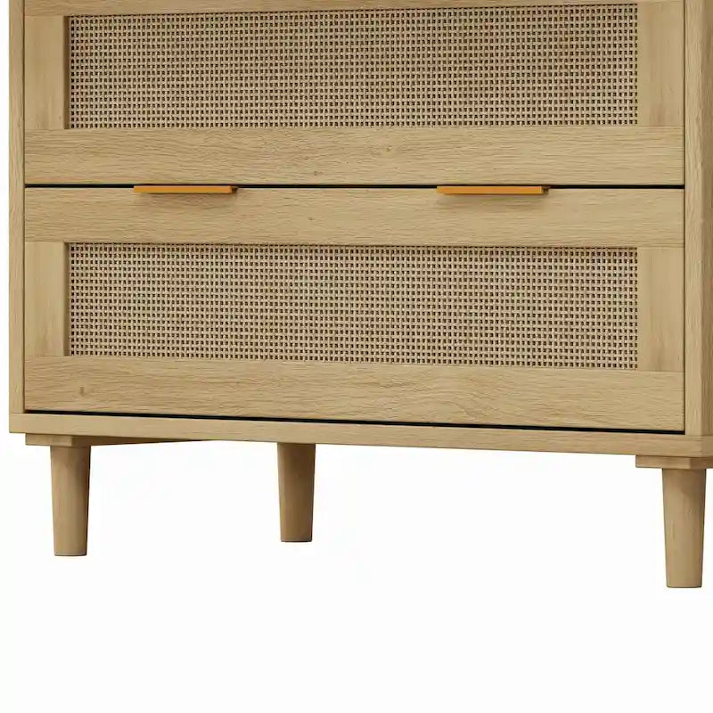 3-Drawers Rattan Storage Cabinet Rattan Drawer - N/A