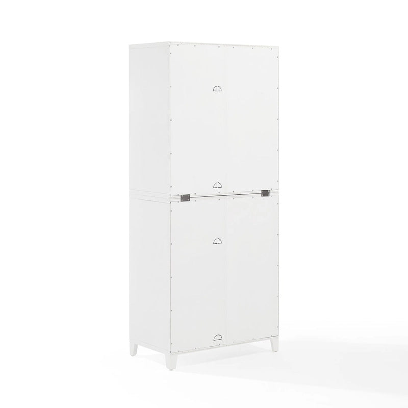 Crosley Roarke 2Pc Pantry Storage Cabinet W/Glass Door Hutch Set