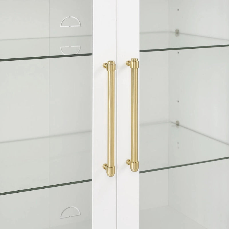 Crosley Roarke 2Pc Pantry Storage Cabinet W/Glass Door Hutch Set