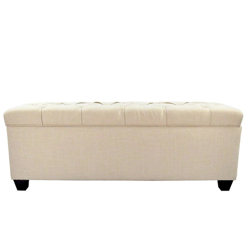 SOLE SECRET DUO Diamond Tufted Linen & Shoe Storage Bench - HTM100