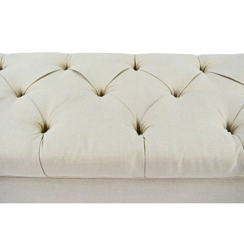 SOLE SECRET DUO Diamond Tufted Linen & Shoe Storage Bench - HTM100