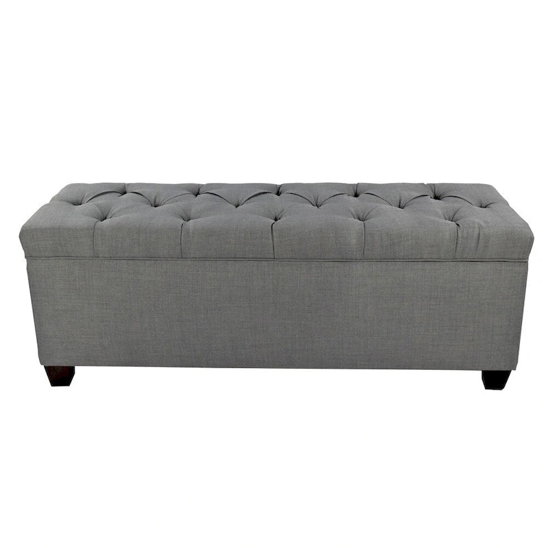 SOLE SECRET DUO Diamond Tufted Linen & Shoe Storage Bench - HTM100