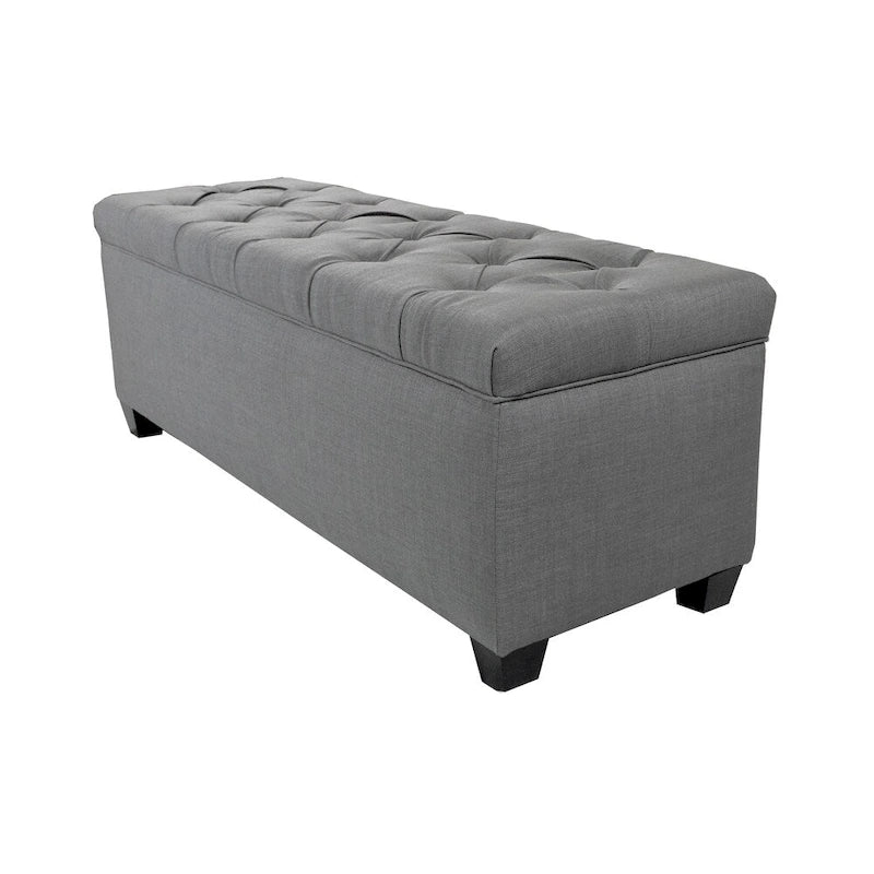 SOLE SECRET DUO Diamond Tufted Linen & Shoe Storage Bench - HTM100