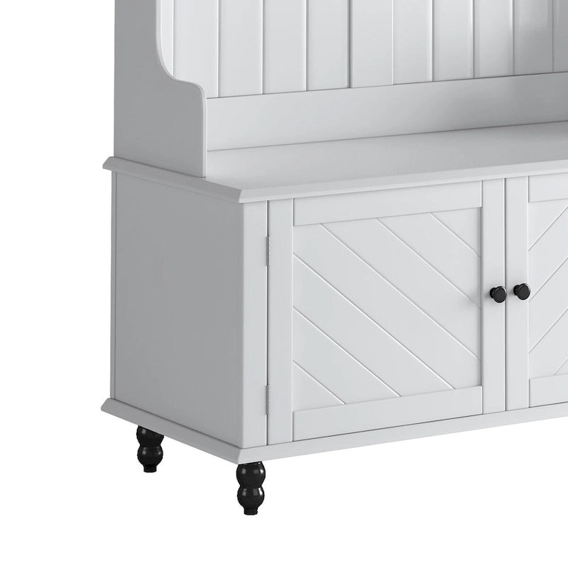 Hall Tree with 4 Hooks , Coat Hanger, Entryway Bench, Storage Bench, 3-in-1 Design, 40INCH, for Entrance, Hallway
