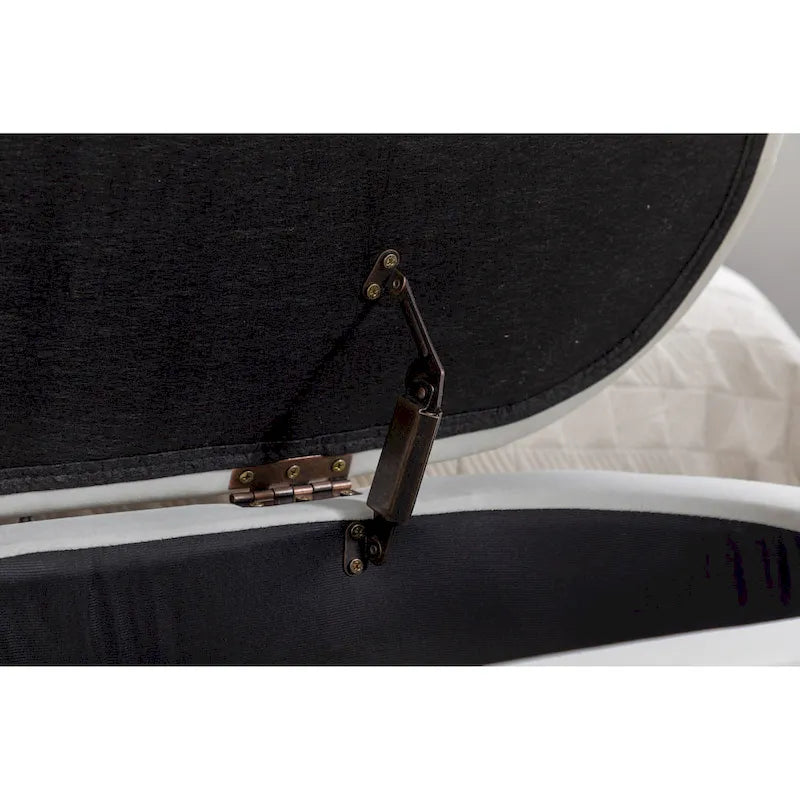 Velvet Fabric Storage Bench With Wood Legs For Living Room Bedroom