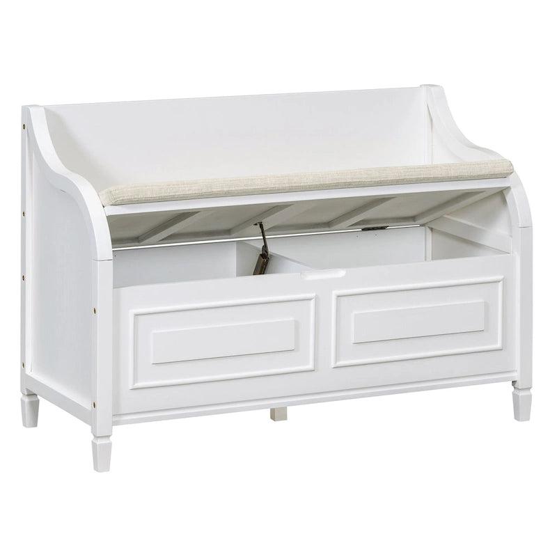 Rustic High Back Storage Bench with Ample Hidden Storage Space