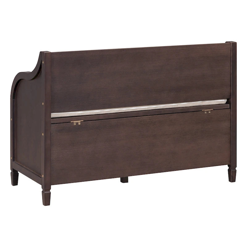 Rustic High Back Storage Bench with Ample Hidden Storage Space