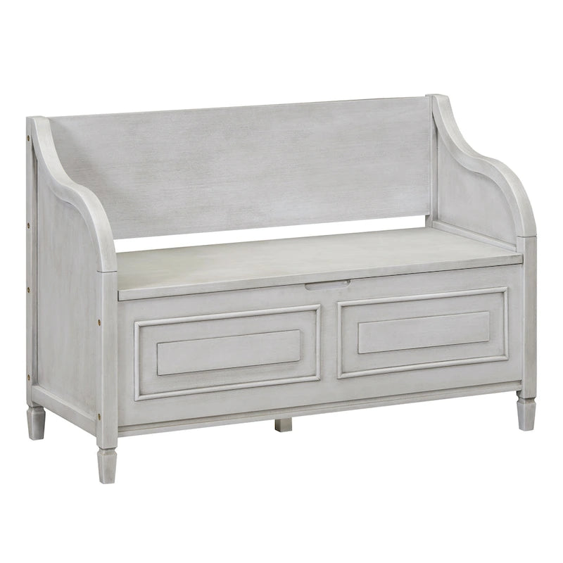 Rustic High Back Storage Bench with Ample Hidden Storage Space