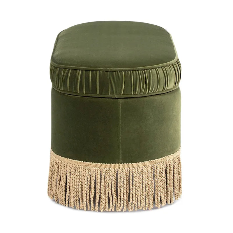Serena 38 Ruched Oval Storage Bench Ottoman