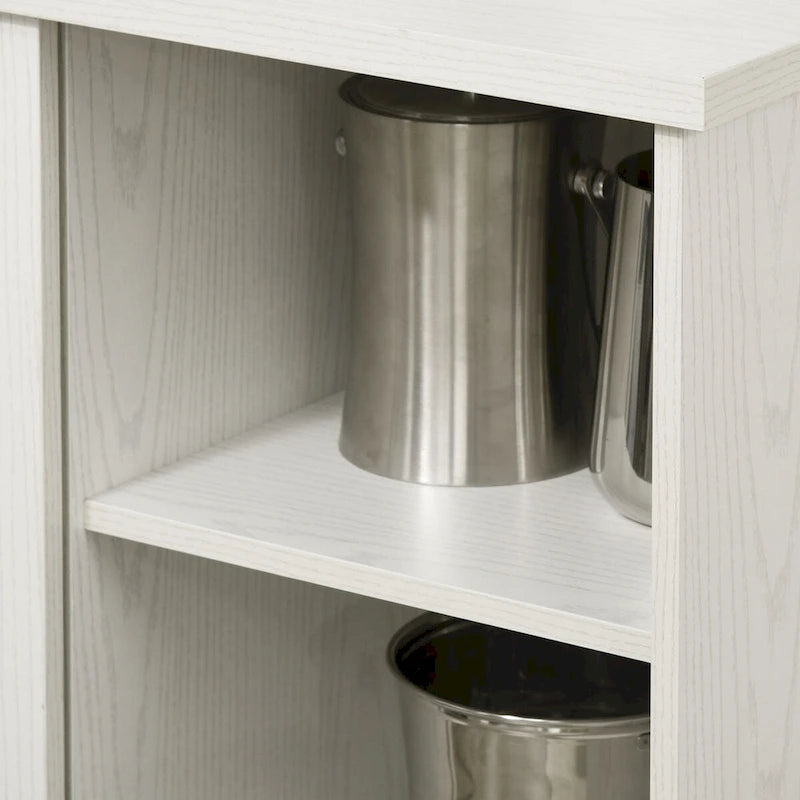 HOMCOM Modern Buffet Cabinet, Kitchen Sideboard with Wine Racks, Sliding Glass Door, Storage Shelves for Living Room