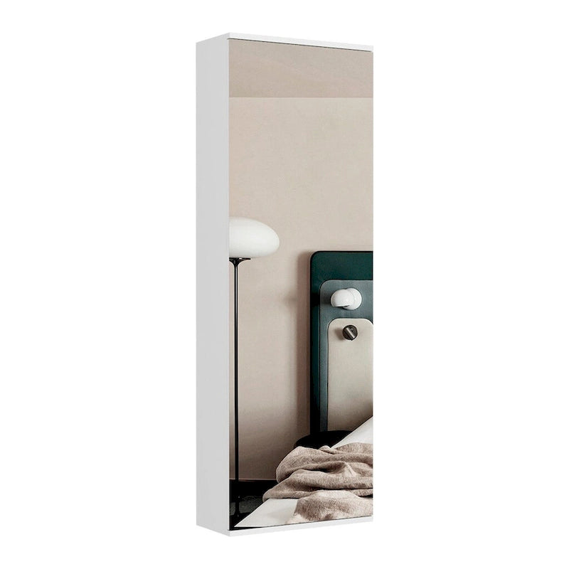Wall Mounted Shoe Rack With Mirror Chimg, Single Door, White Finish,High quality and durable