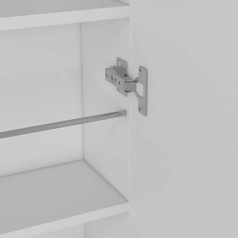 Wall Mounted Shoe Rack With Mirror Chimg, Single Door, White Finish,High quality and durable