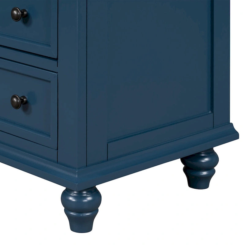3-Drawer Storage Wood Cabinet, End Table with Pull out Tray
