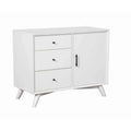 Wooden Accent Cabinet with 3 Drawers and 1 Door, White