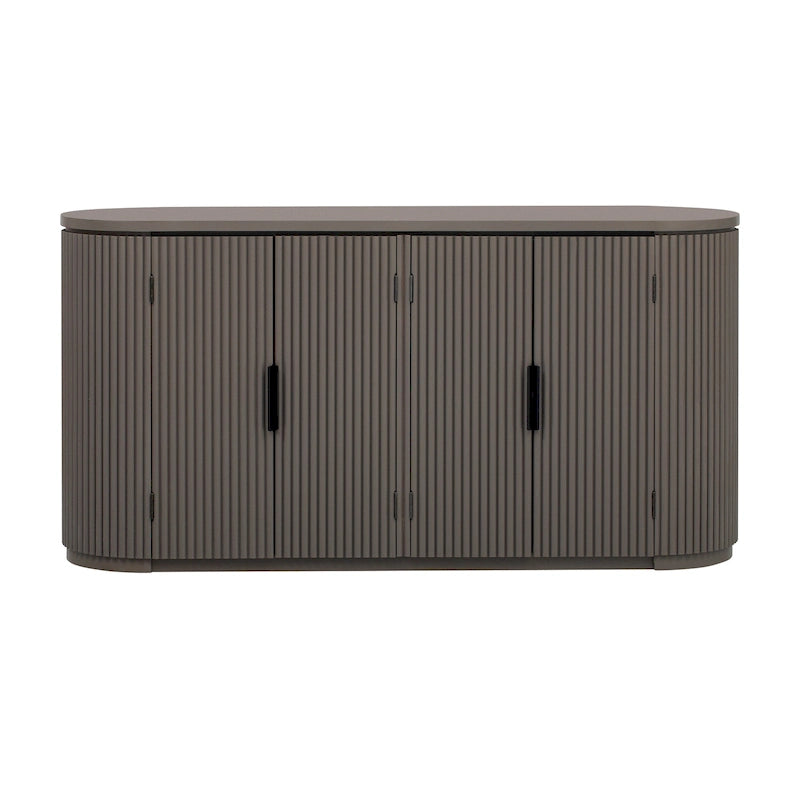 63 Vertical Striped Door Storage Cabinet with Adjustable Shelves