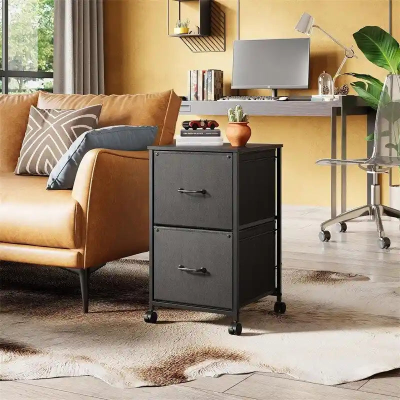 2 Drawer Mobile File Cabinet - 15.7D x 15.4W x 26.8H