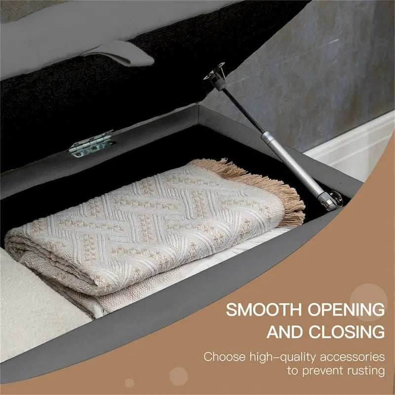 35 Button-Tufted Storage Ottoman Linen Storage Bench