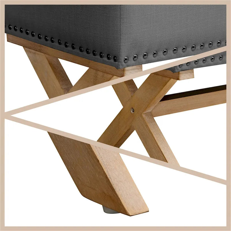 35 Button-Tufted Storage Ottoman Linen Storage Bench