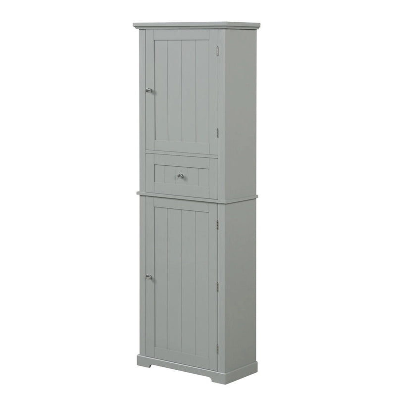 Freestanding Storage Cabinet with Drawer and Adjustable Shelf
