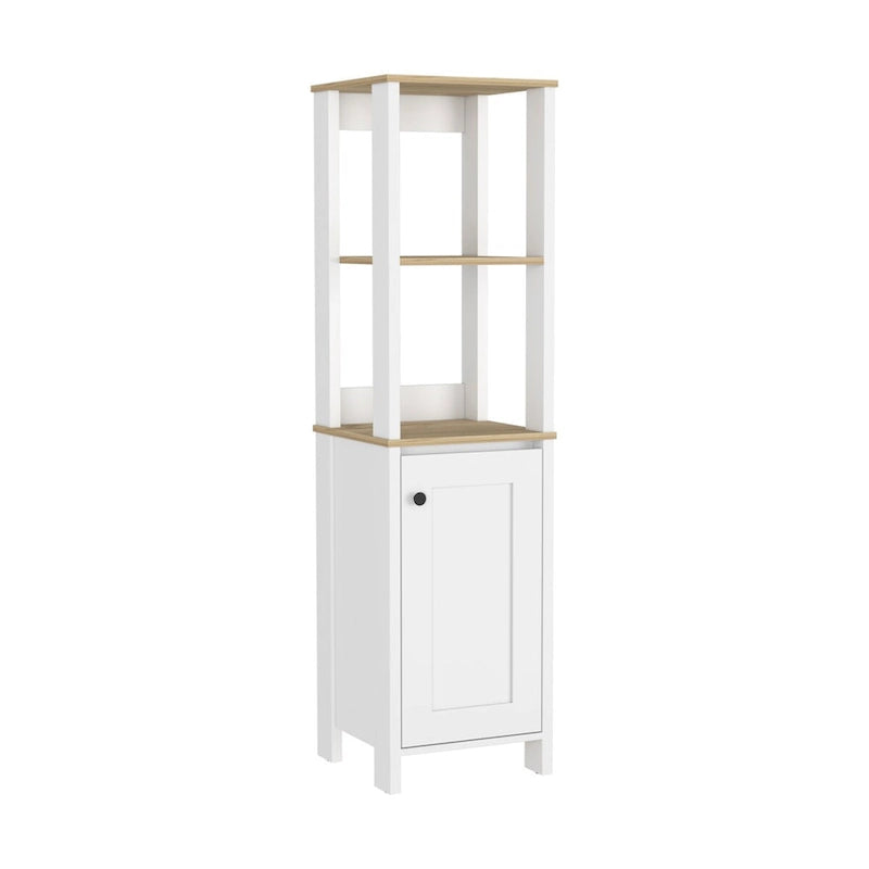 Bathroom Floor Cabinet,Bathroom Storage Cabinet,Two Interior Shelves,Two Open Shelves,Single Door