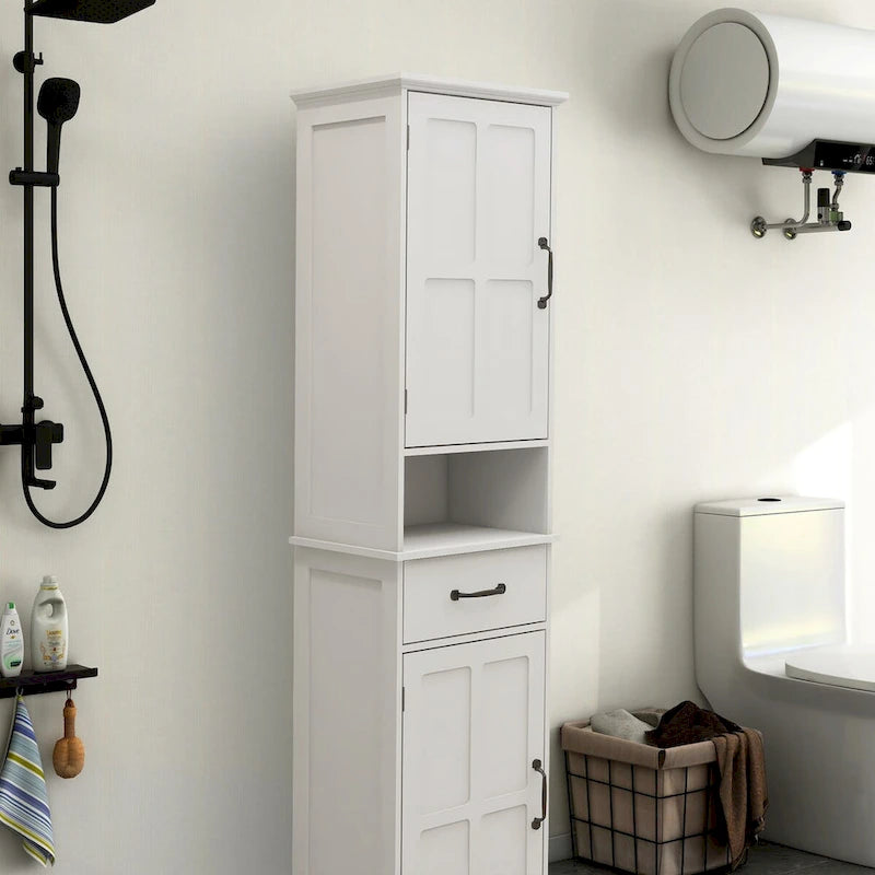 Double Door Narrow Height Slim Floor Standing Cabinet