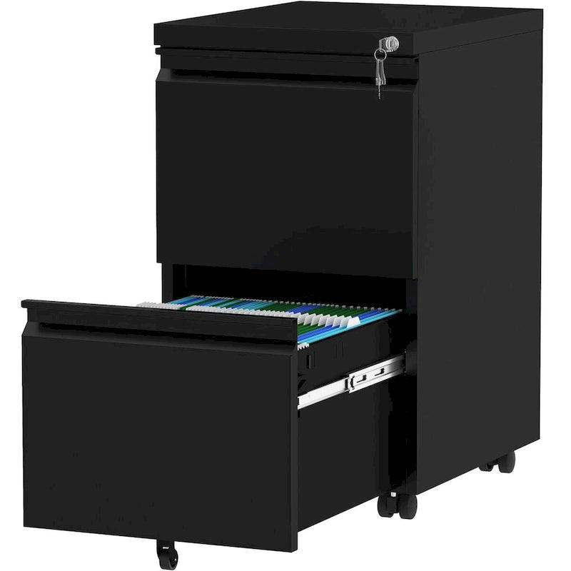 Modern 2/3-Drawer Locking Rolling Wheeled Steel File Cabinet