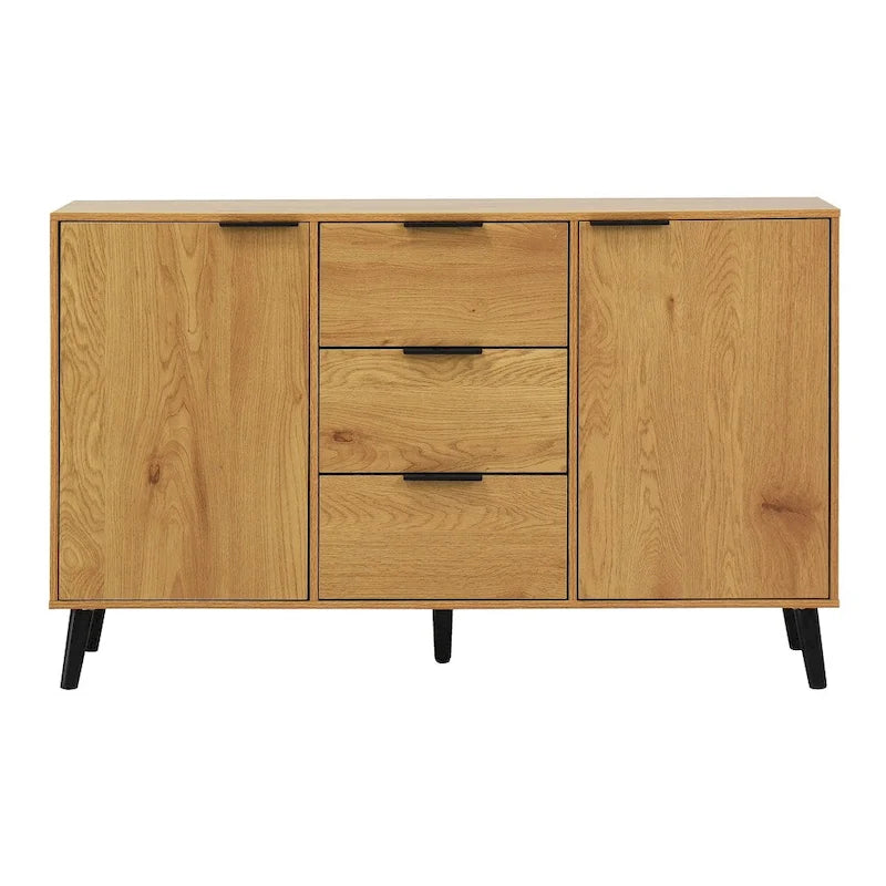 47.2 Wood Sideboard Buffet Cabinet with 3 Drawers & 2 Doors
